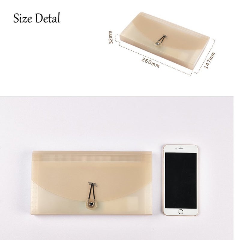 Oak-Pine 13 Pocket Receipt Folder, Khaki Translucent, Plastic, 10.24 x 5.31 x 1.18 in - Image 2